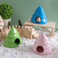 thumbnail image 7 of SLYNSHome Ceramic Hamster House,Green Tree Shaped Hamster Hideout and Habitats Cool Bed Ideal for All Season Dwarf Hamster Golden Bear, 7 of 7