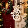 thumbnail image 2 of Toycle Hollow Metal Christmas Ornaments Golden Hanging Decor With Bow Crystal Xmas Tree Decorations For Decor E, 2 of 7