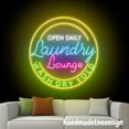 thumbnail image 4 of Handmadetneonsign Laundry Lounge Open Daily Neon Wall Sign, Clothes Wall Art Decor, Wash Dry Fold Store Wall Decor 58320, 4 of 5