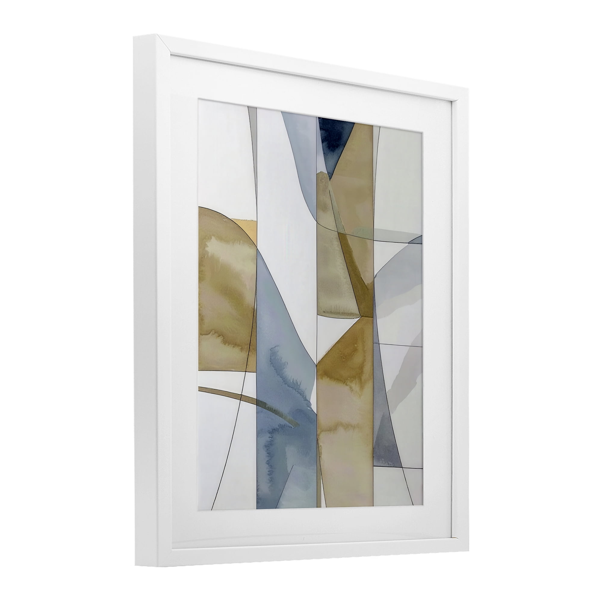 Stupell Industries Geographic Abstract Sections White Framed Print Under Glass, design by Alonza Saunders