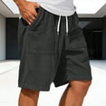 thumbnail image 3 of Corduroy Shorts for Men Summer Casual Elastic Waist Wide Straight Leg Lightweight Beach Shorts with Pockets, 3 of 6