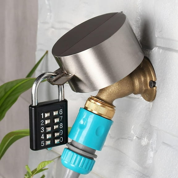 Outdoor Faucet Lock System -Gate Valve LockoutDevice -Prevent Water Theft by Cover and Code Lock,Stop Unauthorized use Vandalism,Faucet Protection (Password Hanging Lock