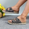 thumbnail image 2 of GJPBGK Women Sandals Women Double Buckle Slide Sandals Comfortable Cushion Insole Non-Slip Rubber Sole Good for Shopping, Parties & Casual Outings, 2 of 6