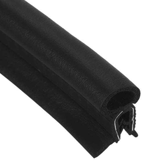 Door Weather Stripping 6.5FT, 13mm W x 31mm H EPDM Car Door Rubber Edge Trim Seal Strip Gasket with Top Bulb Fit 1mm to 4mm Edge for Electrical Cabinet Cars Boat RVs Truck, Black