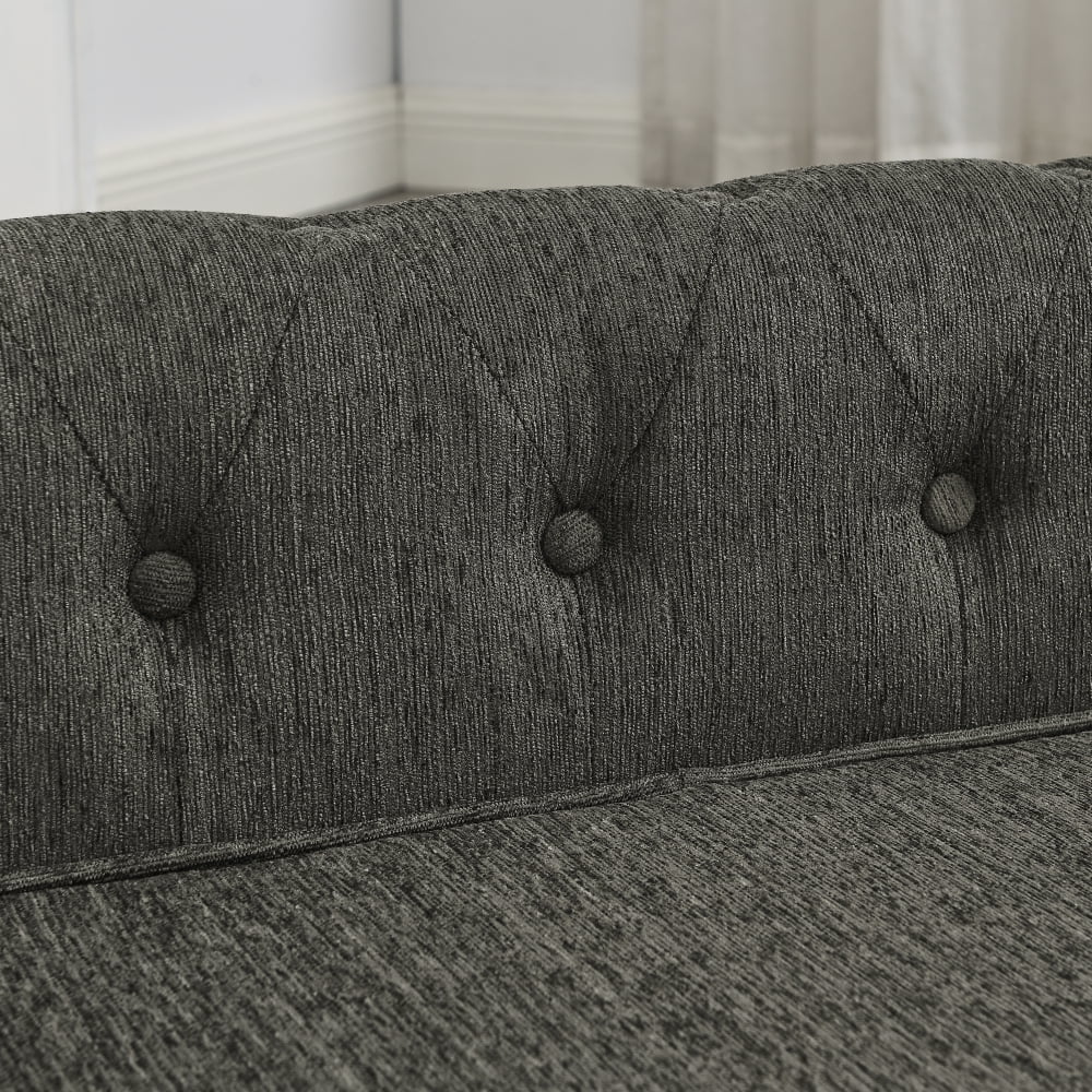Hassch 40" Dog Couch with Arc-Shaped Armrest and Backrest, Comfortable Padding Pet Sofa for Medium and Large Dogs, Dark Gray