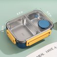 thumbnail image 7 of Aiteng Lunch Box with Tableware, Stainless Steel Bento Box Adult, Leakproof Portable Lunch Box Containers with 2-Compartments, Blue, 7 of 7