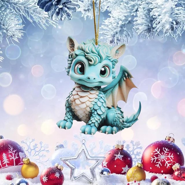 Adornos para árbol de Navidad, adornos colgantes para árbol de Navidad, dinosaurio, lindo gato navideño, colgante decorativo para árbol de Navidad, casa de campo, decoración para exteriores e interior