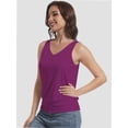thumbnail image 2 of Women's Casual Banded Bottom Cami Shirt V Neck Sleeveless Loose Summer Tank Top Camisole, 2 of 4