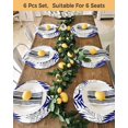 thumbnail image 4 of 13 Inch Round Placemats Set of 6, Blue Leaves Non Slip Heat Insulation PP Table Mats, Abstract Modern Geometric Lines Simple Art Washable Place Mats for Kitchen Dining Party Table Decor, 4 of 7