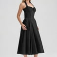 thumbnail image 2 of Vestido largo informal de encaje ajustado para mujer: vestido midi fluido sin espalda para el verano, 2 of 5