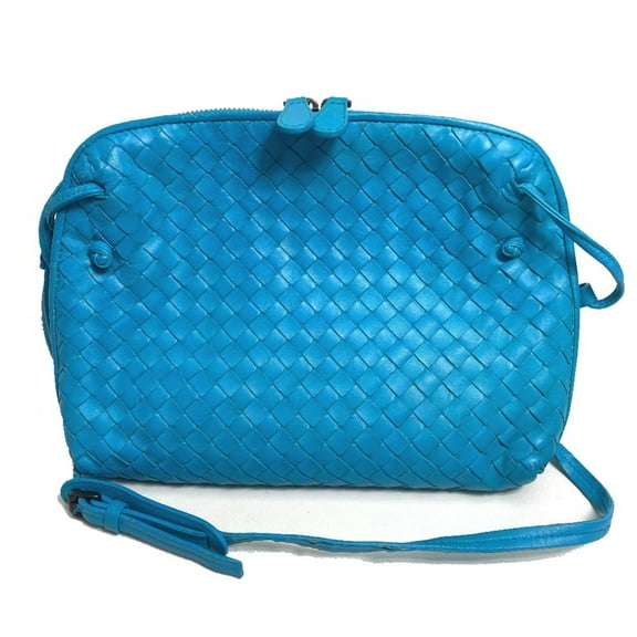 Pre-Owned BOTTEGA VENETA 245354 Intrecciato Bag Pochette Shoulder Bag blue (Good)