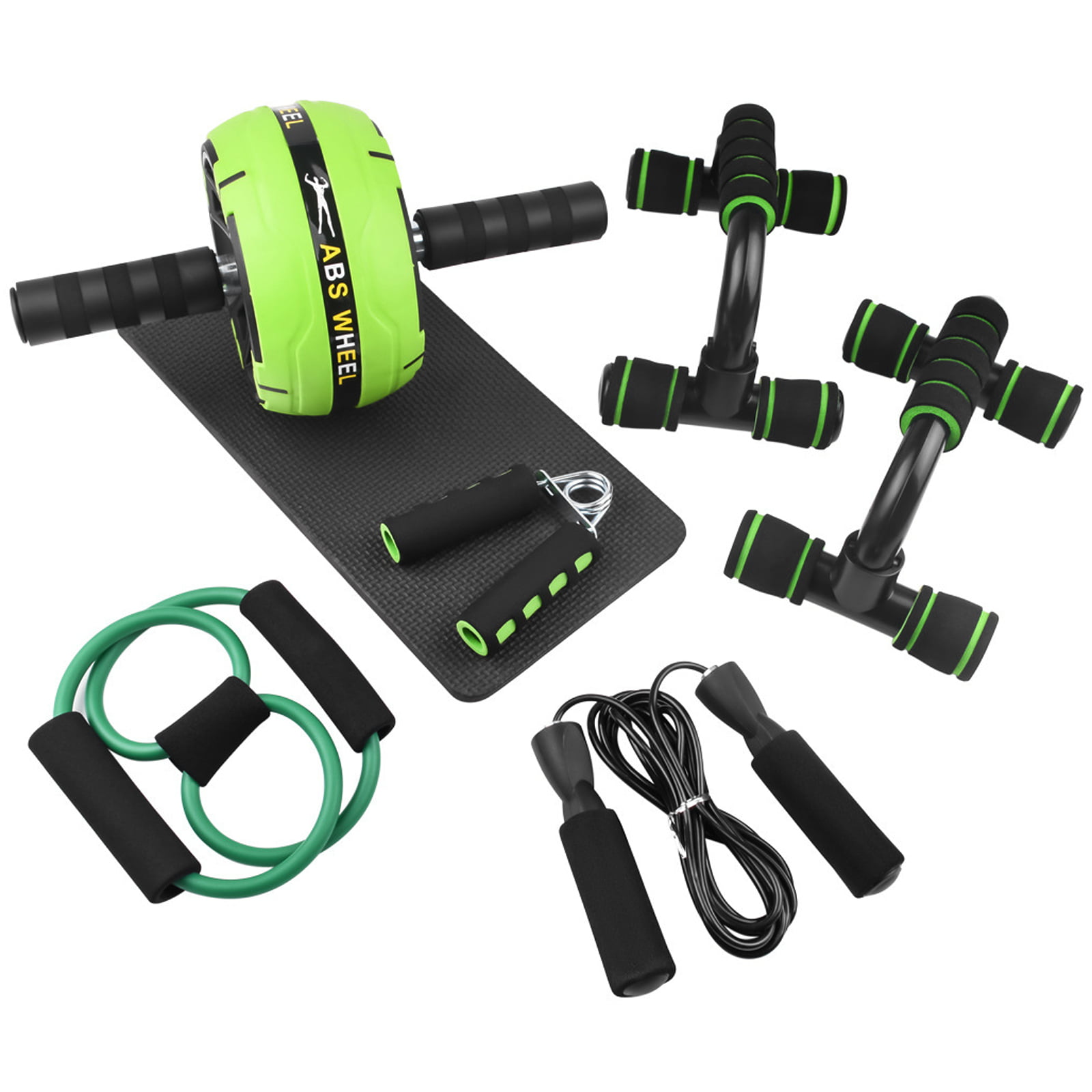 7pcs/Set Ab Roller Trainer Wheel Home Full Body Training Exerciser Equipment Set 