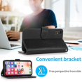 thumbnail image 4 of Funda tipo cartera de PU con tapa para iPhone X/XS, estilo empresarial, con cordón, ranuras para tarjetas, función atril, compatible con carga magnética, a prueba de caídas, protección total., 4 of 5