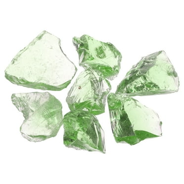 Uxcell Fire Glass for Fire Pit, 3-5cm(1-1/5" to 2") High Luster Reflective Glass Rocks, Green
