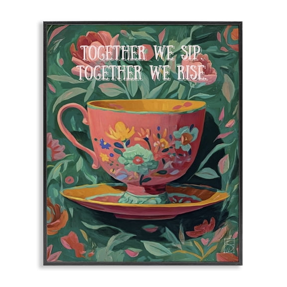 Stupell Industries Bohemian Together We Sip & Rise Black Framed Giclee Art, 11 x 14, by Sara Culpepper
