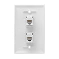 thumbnail image 2 of 2 Pack 2 Port Ethernet Wall Plate, Cat6 Female to Female Wall Jack RJ45 Inline Coupler Wall Outlet, White, 2 of 7