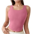 thumbnail image 2 of Vmvidoty Body Suits Tank Top for Women Scoop Neck Sleeveless Ribbed Vest Tops Basic Slimming Thong Bodysuit Going Out Outfits Pink S, 2 of 6