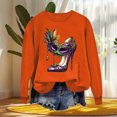 thumbnail image 4 of Xuyuer Women's Carnival Printed Long Sleeved Round Neck Mardi Gras Sweatshirt Carnival Outfits Women Carnival Sweatshirts Fat Tuesday Fashionable Pullover Tops, 4 of 6