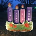 thumbnail image 3 of 46.5 Inch Large Outdoor Advent Wreath Yard Decoration Set, 9 Pc Christmas Yard Signs with Stakes, Durable & American Made, 3 of 9