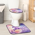 thumbnail image 2 of PhooArto Toilet Lid Cover and U-Shaped Toilet Floor Mat Set of 2 Pieces, Sparkling Stars Unicorn Toilet Mat Set, Machine Washable Seat Covers Non-Slip Absorbent Rugs, 2 of 6