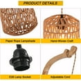 thumbnail image 3 of Plug in Wall Sconce,Farmhouse Wicker Wall Lamp Plug in,Hand Woven Rattan Wall Light Farmhouse Rustic Boho Sconces Wall Lighting for Living Room Bedroom, 3 of 5