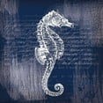 thumbnail image 3 of Lula Bijoux and Company 20x20 Black Modern Framed Museum Art Print Titled - Sea Horse On Blue, 3 of 5