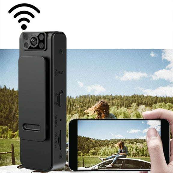 Meggemo WiFi Wireless Recorder Camera Infrared Night Vision 1080P HD Loop Recording 128GB Memory Support Portable Magnetic Clip Design Indoor Outdoor Use