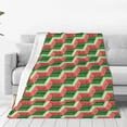 thumbnail image 1 of Fotbe Geometric Watermelon Manta de Franela Acolchonada con Estampado, Súper Suave y Esponjosa, Extra Grande para Sofá, Cama, Uso Todo el Año-40"x30", 1 of 7