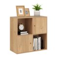 thumbnail image 7 of Giantex cube Bookcase, Wooden Bookshelf w/4-cube, Display Compartment Cabinet forBedroom, Living Room, Natural, 7 of 7