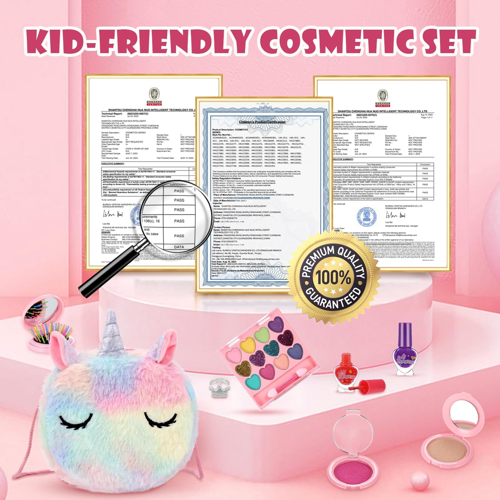 Kids Makeup Kit for Girl Toys, Washable Real Makeup Set with Unicorn Bag Girls Princess Play Make Up Toys Gift for 3 4 5 6 7 8 9 10 Years Old Girl