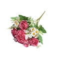 thumbnail image 2 of QuanTara Artificial Silk Peony Flowers Bouquet, Realistic Fake Bridal Bouquet for Wedding Centerpieces, Valentines Day Home Decor, 1 Pack Silk Peony Stems, 2 of 6