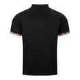 thumbnail image 5 of XIAONU Men's Short-Sleeve Mandarin Collar Polo Shirt Plaid-Accent Pocketed Top Stylish Daily Office Weekend Casual Wear, 5 of 5