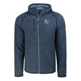 thumbnail image 2 of Men's Cutter & Buck Heather Navy Kansas City Royals Mainsail Full-Zip Hooded Jacket, 2 of 3