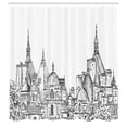 thumbnail image 3 of Ambesonne Modern Shower Curtain, Sketchy Art Landmark, 69"Wx70"L, Black and White, 3 of 5