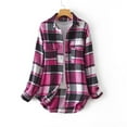 thumbnail image 4 of cllios Women's Flannel Shirts Plaid Shacket Oversized Button Down Long Sleeve Shirt Jacket Boyfriend Coats Outerwear 2024 Lightning Deals of Today, 4 of 6