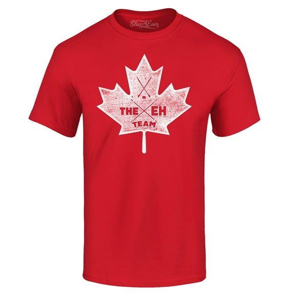 Shop4Ever Men's Canada Leaf The EH Team Canadian Pride Graphic T-shirt XX-Large Red