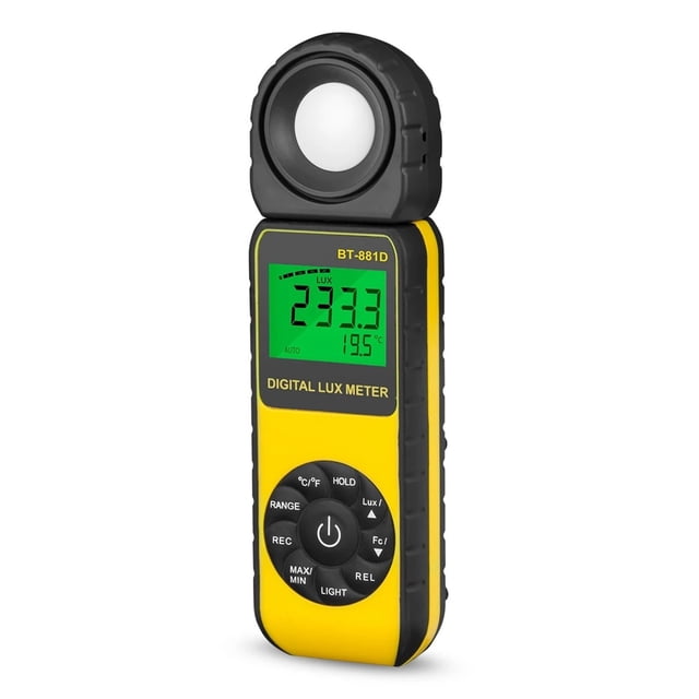 Digital Illuminance Handheld Light Meter 0.1~400,000 Lux 270º Rotated Sensor for Plants LED Lights Light Tester