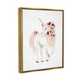 thumbnail image 5 of Stupell Industries Floral Decorated Unicorn Pink Mane Fantasy Creature Graphic Art Metallic Gold Floating Framed Canvas Print Wall Art, Design by Studio Q, 5 of 5