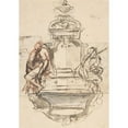 thumbnail image 2 of Pieter Verbruggen the Younger 11x14 Gold Ornate Wood Frame and Double Matted Museum Art Print Titled - Design for a Sepulchral Monument with Two Figures (Late 17th-Early 18th Century), 2 of 4