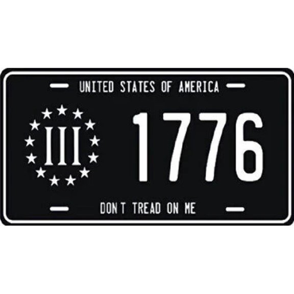 USA 1776 BLACK GADSDEN BETSY ROSS TACTICAL Embossed License Plate