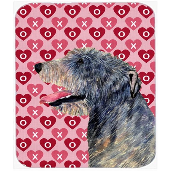 Irish Wolfhound Hearts Love And Valentines Day Mouse Pad, Hot Pad Or Trivet