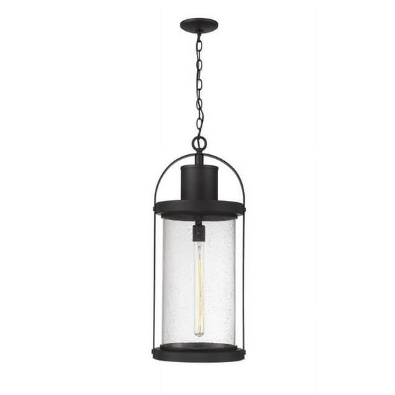 Z Lite 569CHXL-BK 12 in. Roundhouse 1 Light Black Outdoor Chain Mount Ceiling Fixture