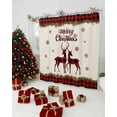 thumbnail image 3 of Christmas Red Bathroom Shower Curtains with Hooks, and Black Buffalo Plaid Elk Waterproof Fabric Washable Shower Curtain for Home Hotel Bathtub Decor 72x72 Inches, 3 of 7