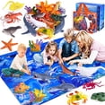 thumbnail image 2 of Juguetes de animales oceánicos de niños ginmic con gran alfombra de juego, 18 paquetes surtidos de animales ma GINMIC GINMIC, 2 of 2