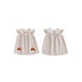 thumbnail image 2 of Cjfdfy Kids Toddler Baby Girl Thanksgiving Dress Outfit Little Baby Girls Summer Fall Plaid Gingham Dress Turcky Bread Embroidery Flying Sleeve A-line Dresses, 2 of 8