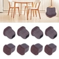 thumbnail image 3 of 8Pcs Chair Leg Cover, TPE Floor Protector With Felt Pad, Furniture Legs  Set Kit For Table, Stool, Brown, 3 of 8