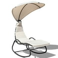 thumbnail image 1 of Costway  Patio Hanging Chaise Lounge Swing Canopy Cushion Beige, 1 of 9