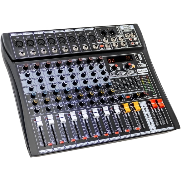 Consola Mezcladora Audiotek 8 Canales Bluetooth USB Estudio Sonido