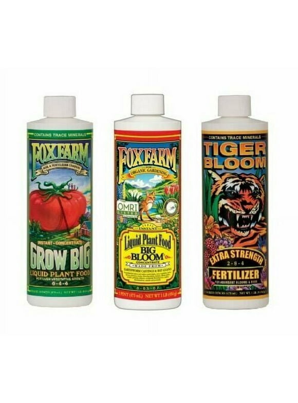FoxFarm Soil Trio Nutrient Bundle (Big Bloom, Grow Big, Tiger Bloom) 16oz / Pint