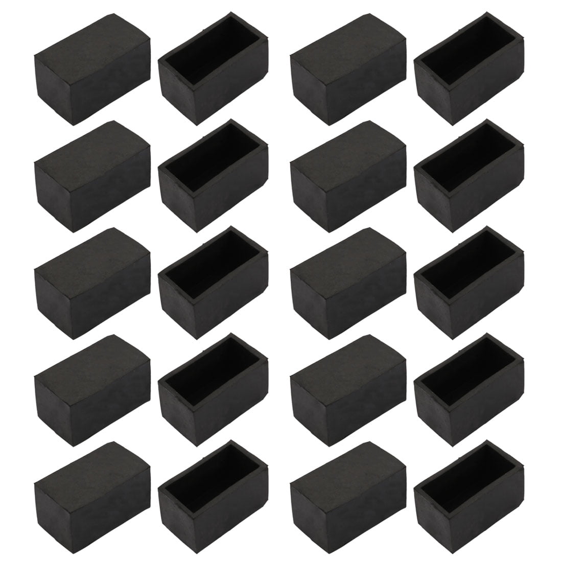 20pcs Furniture Desk Chair Protector 20mmx40mm Square Rubber Leg Tip ...